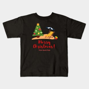 Merry Christmas from South Pole, Australian Summer Christmas Kids T-Shirt